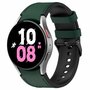 Leder + Silikonband - Gr&ouml;&szlig;e: gro&szlig; - Dunkelgr&uuml;n - Samsung Galaxy Watch 5 (Pro) - 40mm / 44mm / 45mm