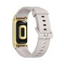 FitBit Charge 5 &amp; 6 Extra weiches Silikonband - Hellgrau + goldener Stecker