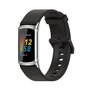 FitBit Charge 5 &amp; 6 Extra weiches Silikonband - Schwarz + silberner Anschluss