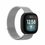 Fitbit Versa 3/4 &amp; Sense 1/2 milanaise Armband - Large - Silber