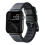 Leder + Silikonarmband - Schwarz + schwarzer Connector und Schlie&szlig;e - Geeignet f&uuml;r Apple Watch 44mm / 45mm / 46mm / 49mm