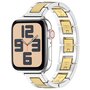 Schlankes Edelstahlband mit Schnellverschluss (small) - Silber mit Gold - Geeignet f&uuml;r Apple Watch 44mm / 45mm / 46mm / 49mm