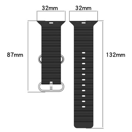Ocean Armband - Schwarz - Geeignet für Apple Watch 38mm / 40mm / 41mm