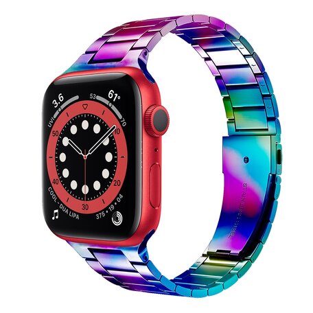 Stahlgliederarmband - Mehrfarbig - Passend für Apple Watch 38mm / 40mm / 41mm