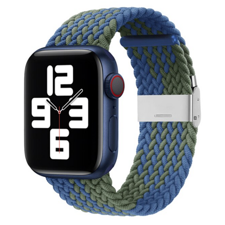 Geflochtenes Armband - Blau / Grün - Geeignet für Apple Watch 38mm / 40mm / 41mm