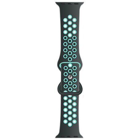 Sportarmband mit zusätzlicher Schlaufe - Grau + Blau - Geeignet für Apple Watch 38mm / 40mm / 41mm