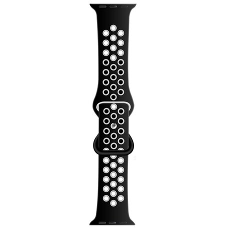 Sportarmband mit zusätzlicher Schlaufe - Schwarz + Grau - Geeignet für Apple Watch 38mm / 40mm / 41mm