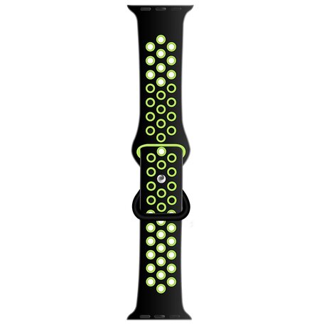 Sportarmband mit zusätzlicher Schlaufe - Schwarz + Gelb - Geeignet für Apple Watch 38mm / 40mm / 41mm