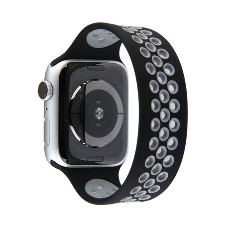 Solo Loop Sportband - Größe: L - Schwarz + Grau - Geeignet für Apple Watch 38mm / 40mm / 41mm