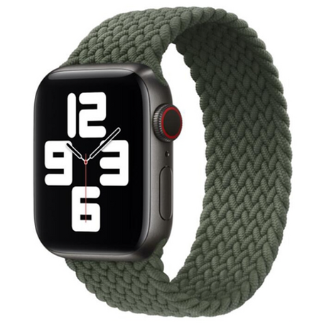 Geflochtenes Solo Loop Armband - Größe: L - Grün - Geeignet für Apple Watch 38mm / 40mm / 41mm