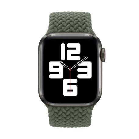 Geflochtenes Solo Loop Armband - Größe: L - Grün - Geeignet für Apple Watch 38mm / 40mm / 41mm