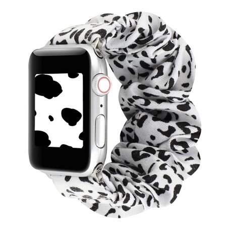 Elastisches Armband - Weiß / Schwarz - Geeignet für Apple Watch 38mm / 40mm / 41mm