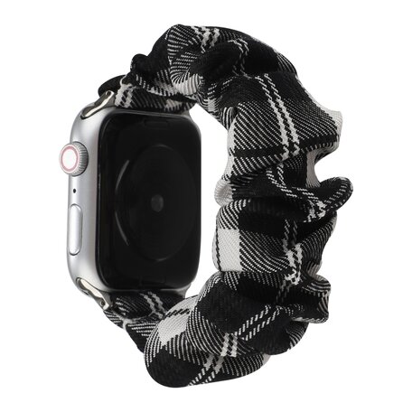 Elastisches Armband - Schwarz / Weiß - Geeignet für Apple Watch 38mm / 40mm / 41mm