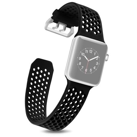 Armband mit Löchern - Schwarz - Geeignet für Apple Watch 38mm / 40mm / 41mm