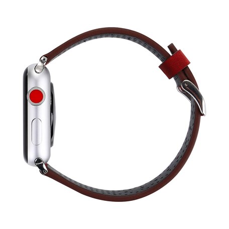 Dot Pattern Lederarmband - Rot - Geeignet für Apple Watch 38mm / 40mm / 41mm