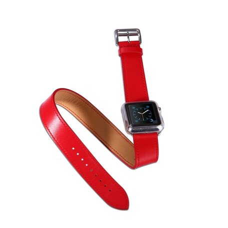 Kakapi Double Strap Armband - Rot - Geeignet für Apple Watch 38mm / 40mm / 41mm