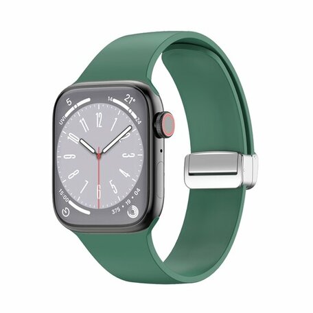 Silikonarmband - Faltschließe - Grün - Geeignet für Apple Watch 42mm / 44mm / 45mm / 49mm