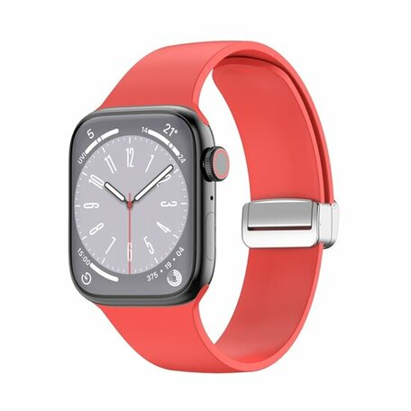 Silikonarmband - Faltschließe - Rot - Geeignet für Apple Watch 42mm / 44mm / 45mm / 49mm