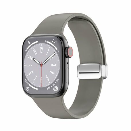 Silikonarmband - Faltschließe - Grau - Geeignet für Apple Watch 42mm / 44mm / 45mm / 49mm