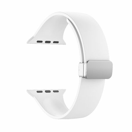 Silikonarmband - Faltschließe - Weiß - Geeignet für Apple Watch 42mm / 44mm / 45mm / 49mm
