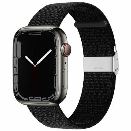 Nylonband mit Clipverschluss - Schwarz - Geeignet für Apple Watch 42mm / 44mm / 45mm / 49mm