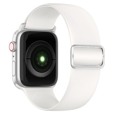 Elastisches Solo Loop Armband - Weiß - Geeignet für Apple Watch 42mm / 44mm / 45mm / 49mm