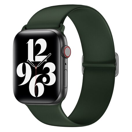 Elastisches Solo Loop Armband - Grün - Geeignet für Apple Watch 42mm / 44mm / 45mm / 49mm