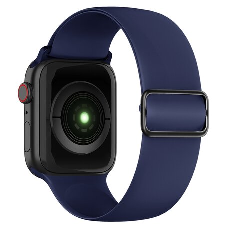 Elastisches Solo Loop Armband - Dunkelblau - Geeignet für Apple Watch 42mm / 44mm / 45mm / 49mm