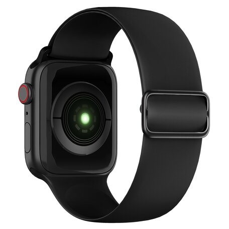 Elastisches Solo Loop Armband - Schwarz - Geeignet für Apple Watch 42mm / 44mm / 45mm / 49mm