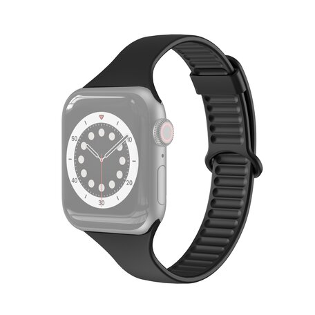 TPU Slim Fit Armband - Schwarz - Geeignet für Apple Watch 42mm / 44mm / 45mm / 49mm