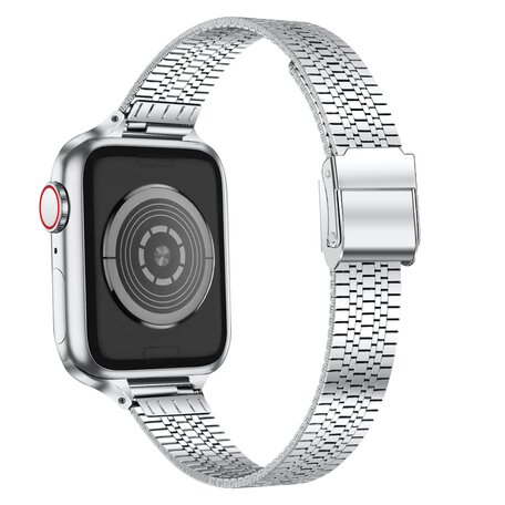 Edelstahl Slim Fit Armband - Silber - Geeignet für Apple Watch 42mm / 44mm / 45mm / 49mm