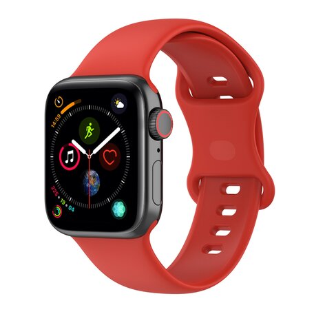 Silikon-Sportband - Rot - Größe: M/L - Geeignet für Apple Watch 42mm / 44mm / 45mm / 49mm