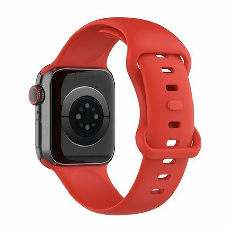 Silikon-Sportband - Rot - Größe: M/L - Geeignet für Apple Watch 42mm / 44mm / 45mm / 49mm