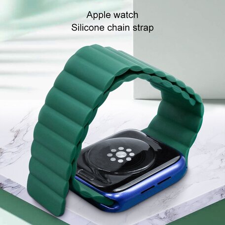 Silikon Loop Armband - Grün - Geeignet für Apple Watch 42mm / 44mm / 45mm / 49mm