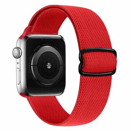 Solo Loop Nylonband - Rot - Geeignet für Apple Watch 42mm / 44mm / 45mm / 49mm