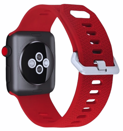 Gemustertes Silikonarmband - Rot - Geeignet für Apple Watch 42mm / 44mm / 45mm / 49mm