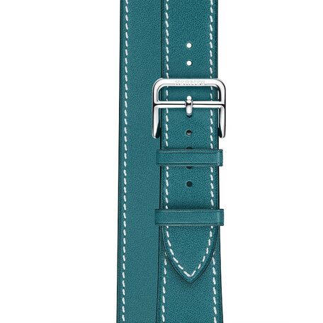 Double Leather Loop Armband - Blau - Geeignet für Apple Watch 42mm / 44mm / 45mm / 49mm