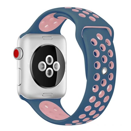 Sportarmband - Größe: M/L - Blau + Pink - Geeignet für Apple Watch 42mm / 44mm / 45mm / 49mm