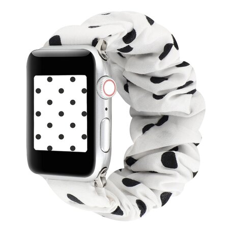 Elastisches Armband - Schwarze Punkte - Geeignet für Apple Watch 42mm / 44mm / 45mm / 49mm