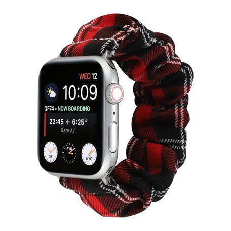 Elastisches Armband - Rot / Schwarz - Geeignet für Apple Watch 42mm / 44mm / 45mm / 49mm