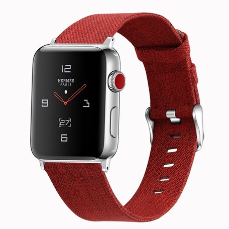 Canvas-Armband - Rot - Geeignet für Apple Watch 42mm / 44mm / 45mm / 49mm