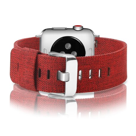 Canvas-Armband - Rot - Geeignet für Apple Watch 42mm / 44mm / 45mm / 49mm