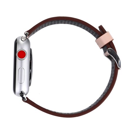 Dot Pattern Lederarmband - Rosa - Geeignet für Apple Watch 42mm / 44mm / 45mm / 49mm