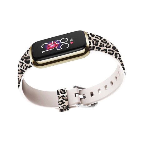 Fitbit Luxe - Sportband mit Druck - Größe: Large - Leopard