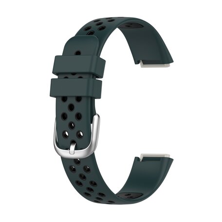 Fitbit Luxe - Silikon-Sportband - Größe: Large - Dunkelgrün + Schwarz