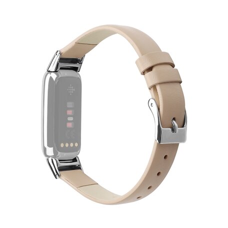 Fitbit Luxe - Lederband - Größe: Groß - Beige