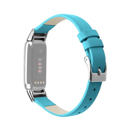 Fitbit Luxe - Lederband - Größe: Groß - Blau