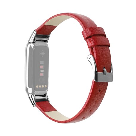 Fitbit Luxe - Lederband - Größe: Groß - Rot