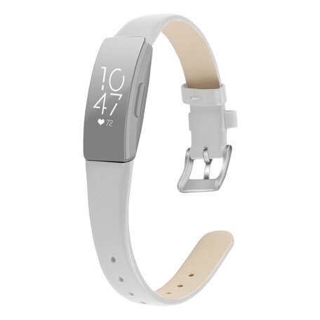 Fitbit Inspire 1 / HR / Ace 2 Lederband - Größe: Groß - Weiß