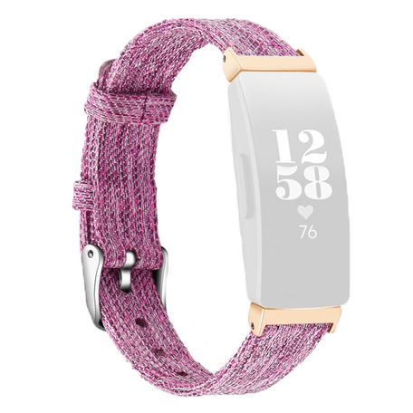 Fitbit Inspire 1 / HR / Ace 2 Canvas Armband - Größe: Groß - Lila